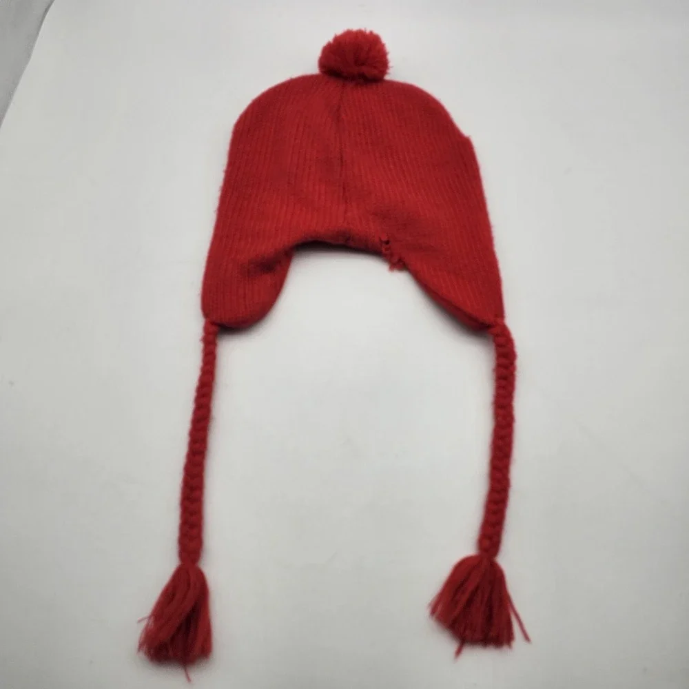 Angry Birds Hat Trapper Boys One Size Red Fleece Ear Flap Winter‎ Tassel Pom